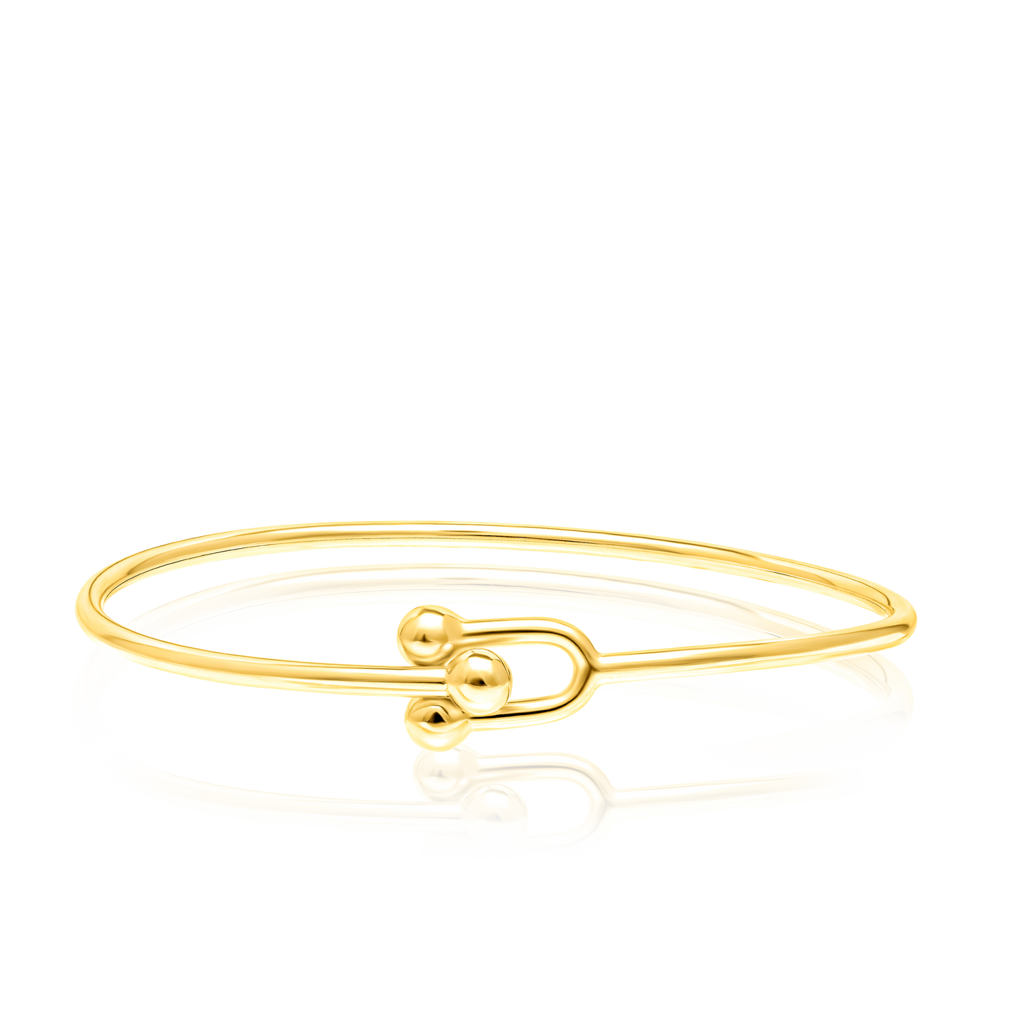 18K Pure Gold U-Linked Bangle
