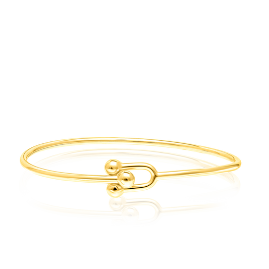 18K Pure Gold U-Linked Bangle