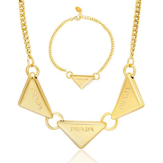 18K Pure Gold Elegant Thick Jewelry Set