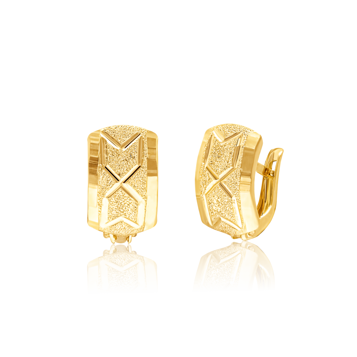 18K Pure Gold Curved Clip Jewelry Set