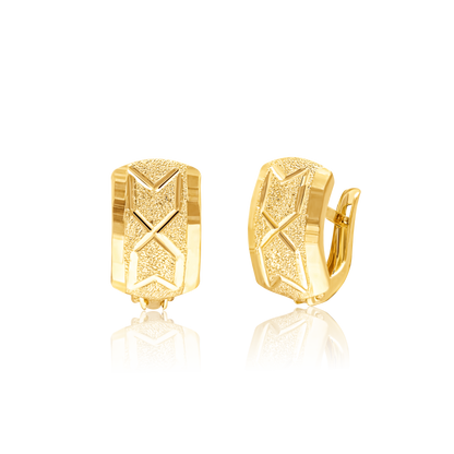 18K Pure Gold Curved Clip Jewelry Set