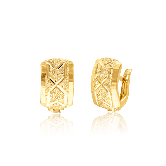 18K Pure Gold Curved Clip Jewelry Set