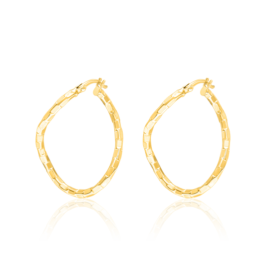 18K Pure Gold Twisted Oval Jewelry Set