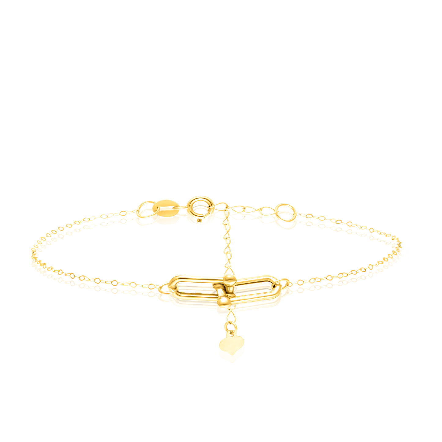 18K Pure Gold U-Linked Bracelet