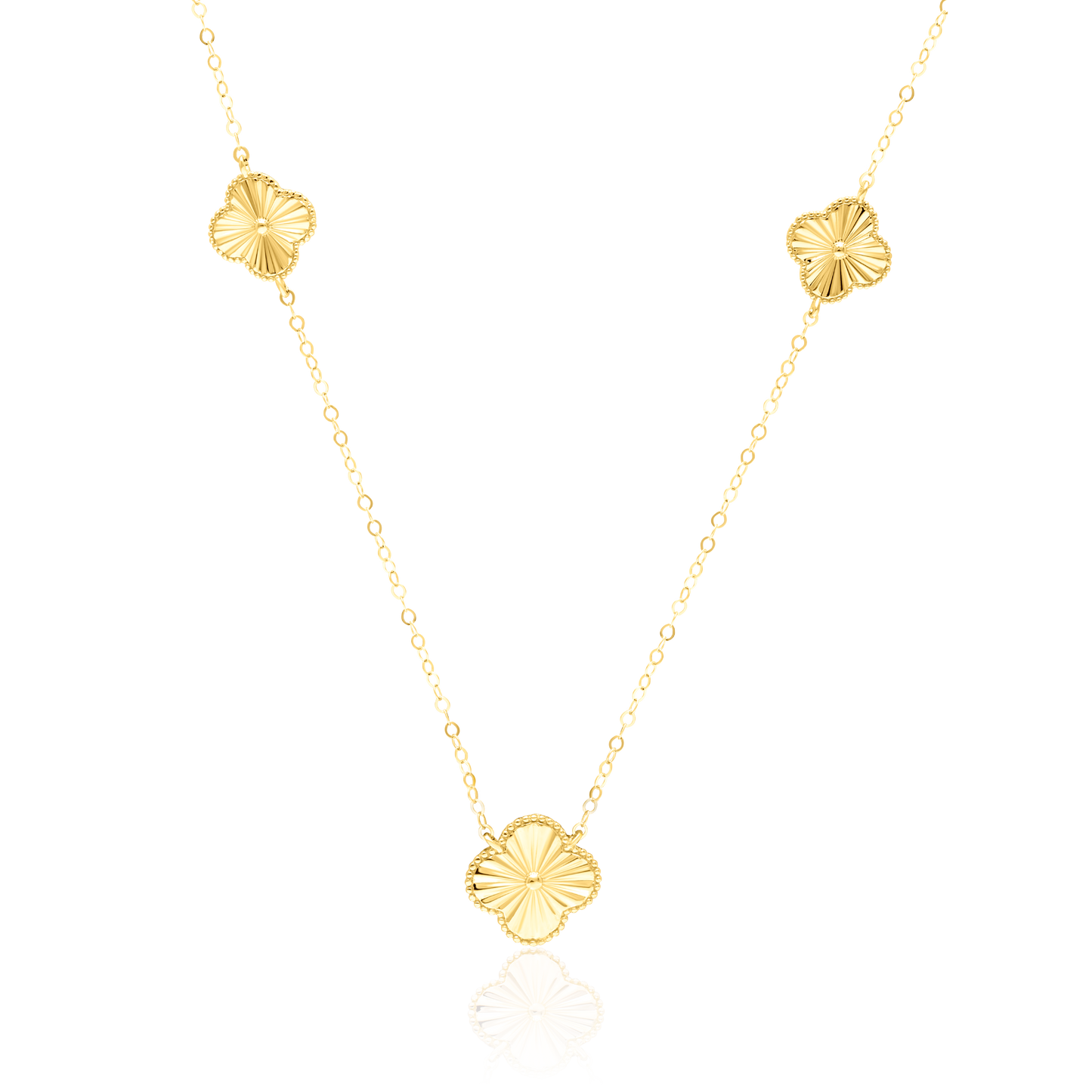 18K Pure Gold Flower Necklace