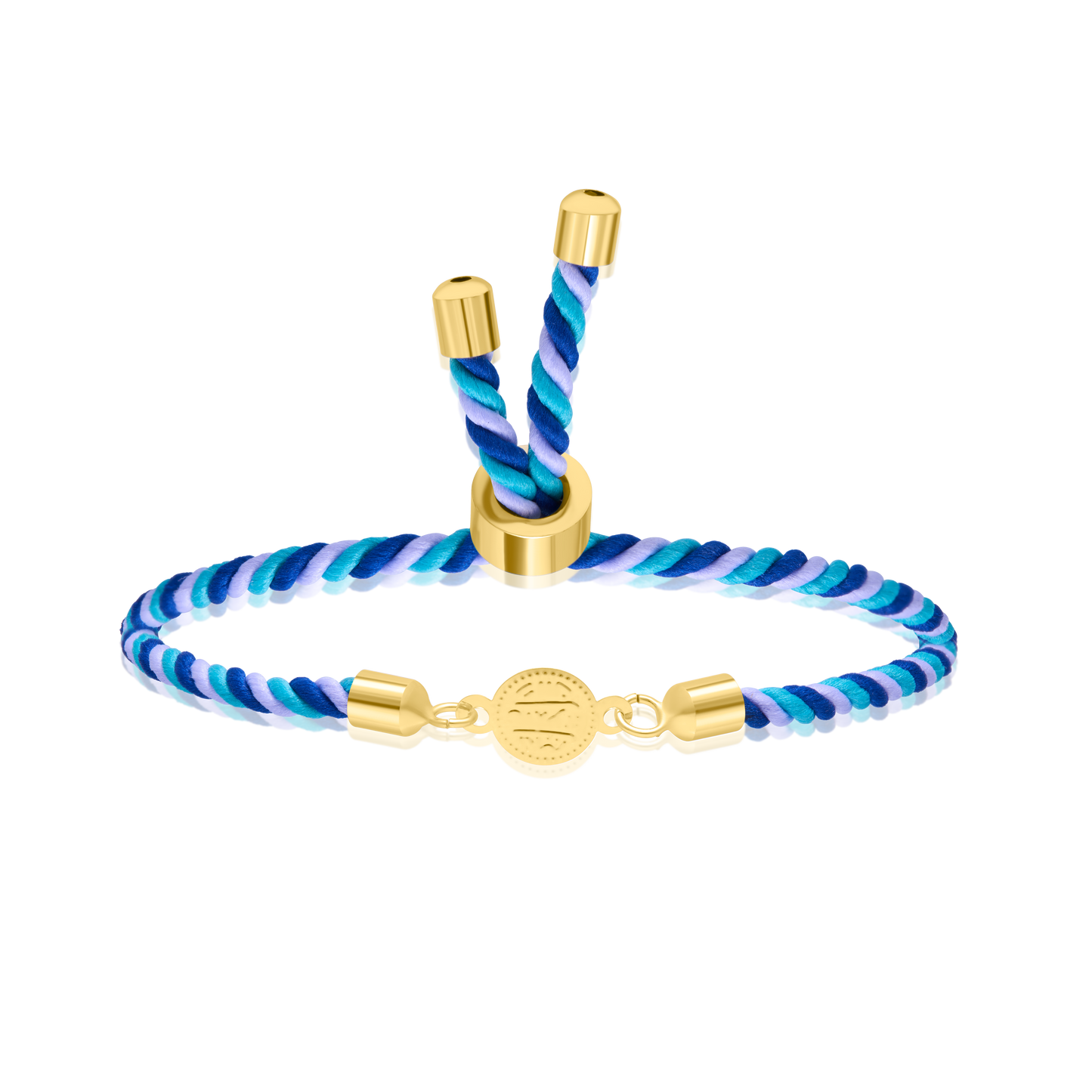 18K Pure Gold Multi Color Thread Coin Bracelet