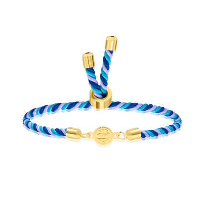 18K Pure Gold Multi Color Thread Coin Bracelet