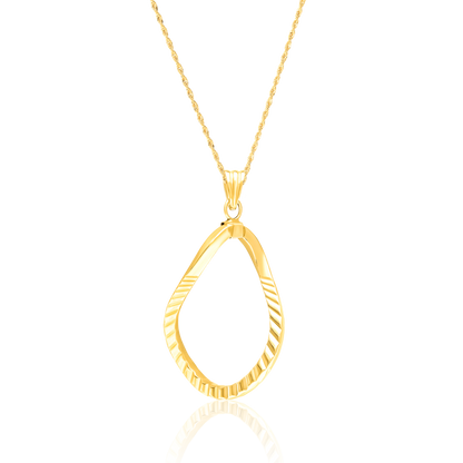 18K Pure Gold Oval Jewelry Set