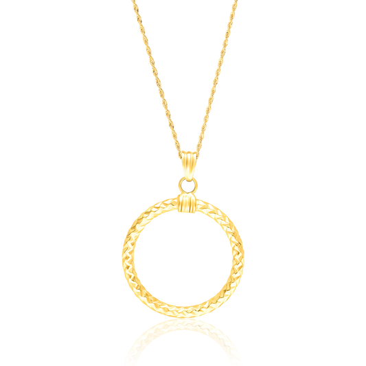 18K Pure Gold Round Necklace