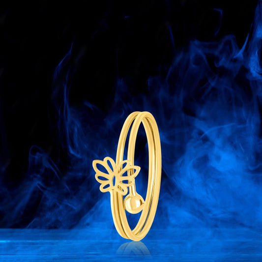 18K Pure Gold Butterfly Ring