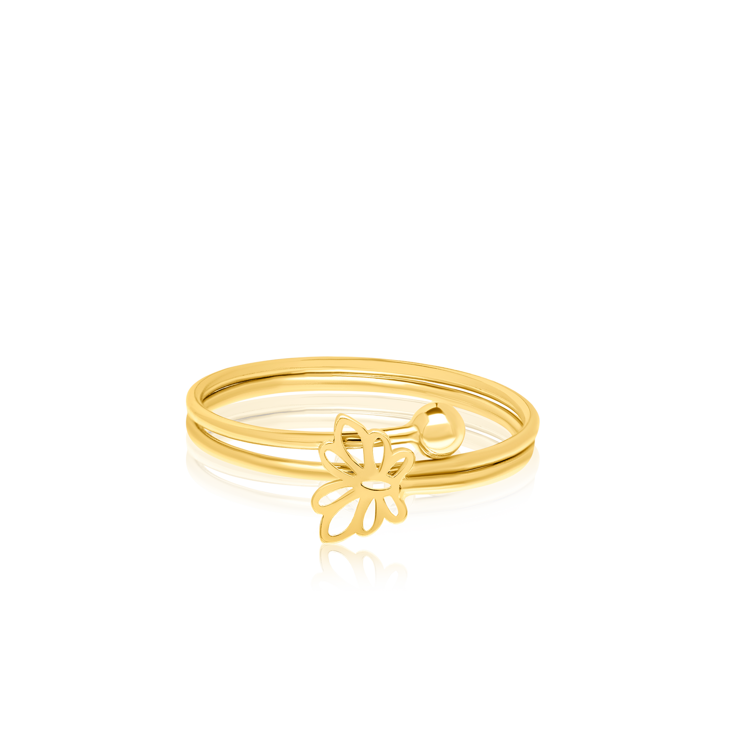 18K Pure Gold Butterfly Ring