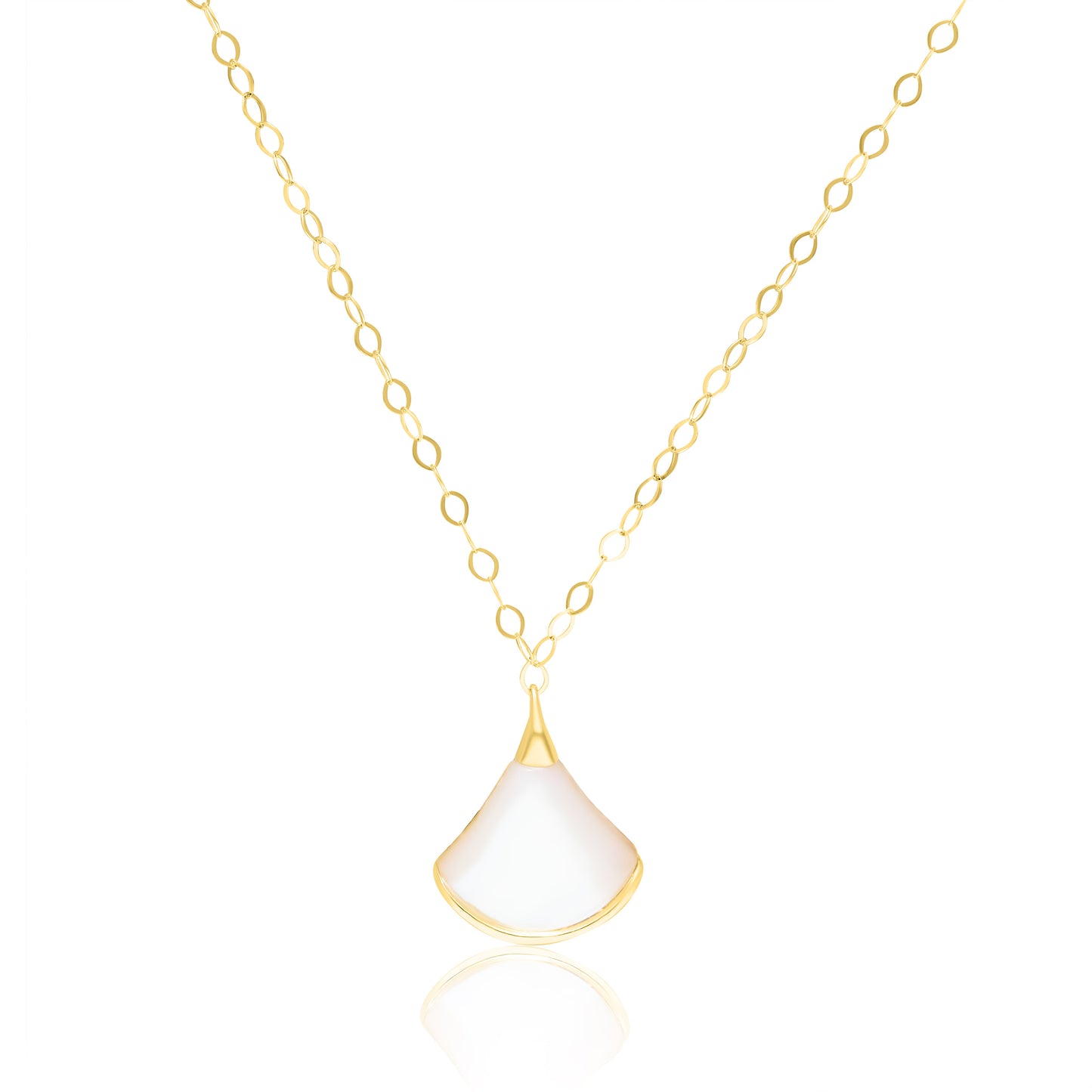 18K Pure Gold White Necklace