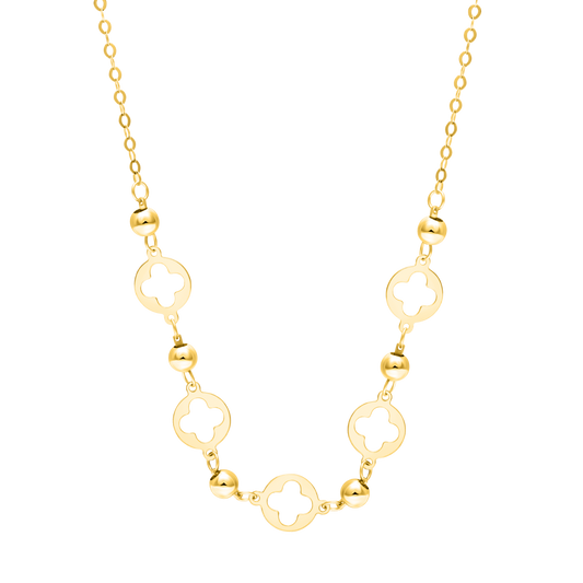 18K Pure Gold Flower Seed Necklace