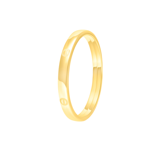 18K Pure Gold Round Ring