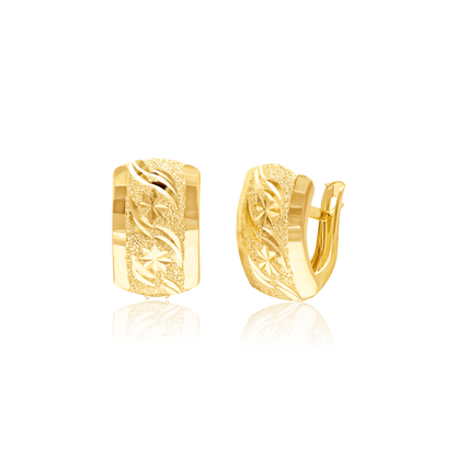 18K Pure Gold Curved Clip Jewelry Set