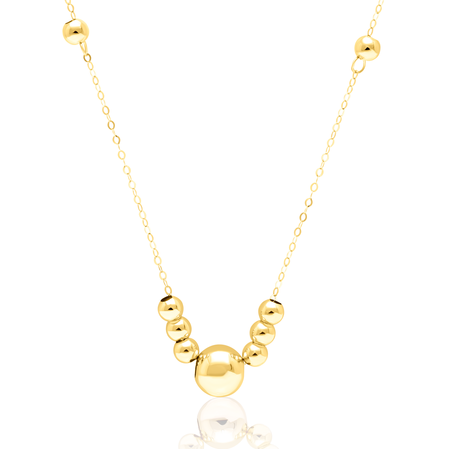 18K Pure Gold Ball Seed Necklace