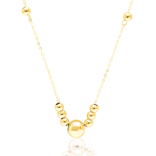 18K Pure Gold Ball Seed Necklace