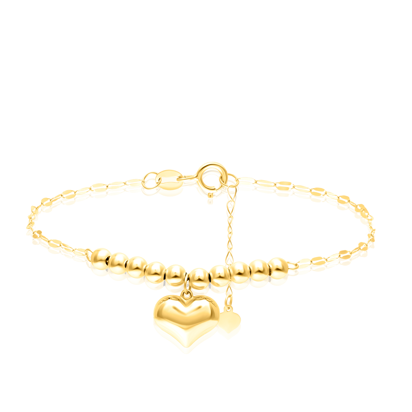 18K Pure Gold Seed Heart Bracelet