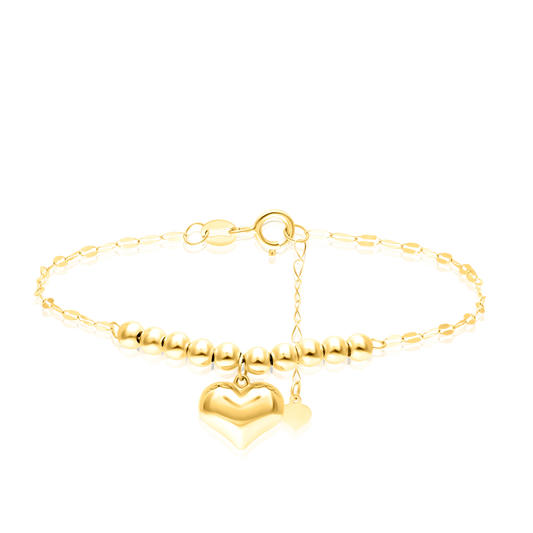 18K Pure Gold Seed Heart Bracelet