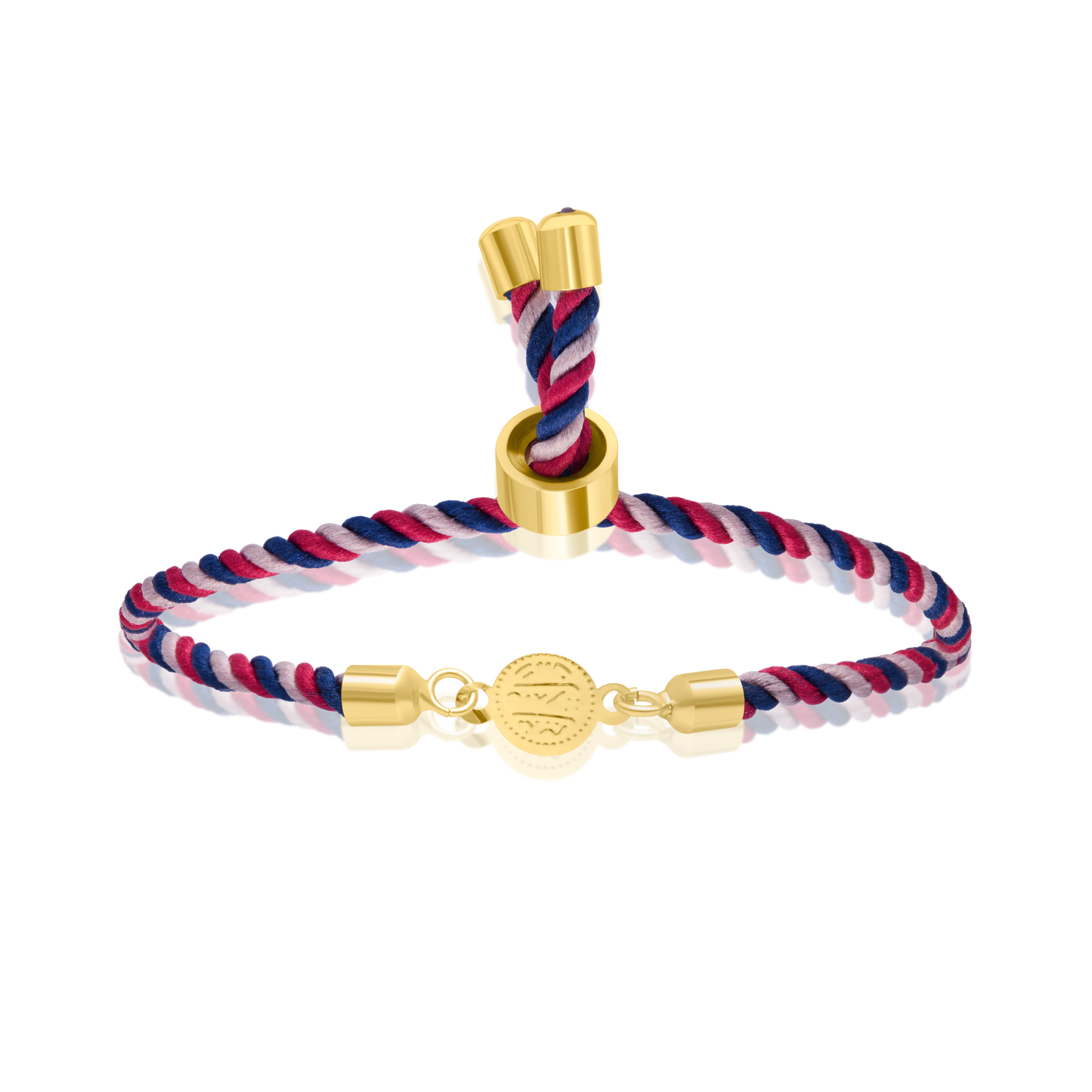 18K Pure Gold Multi Color Thread Coin Bracelet