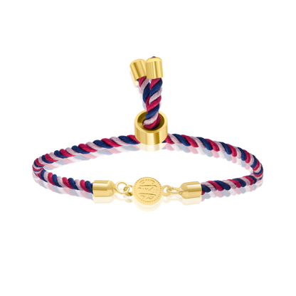 18K Pure Gold Multi Color Thread Coin Bracelet