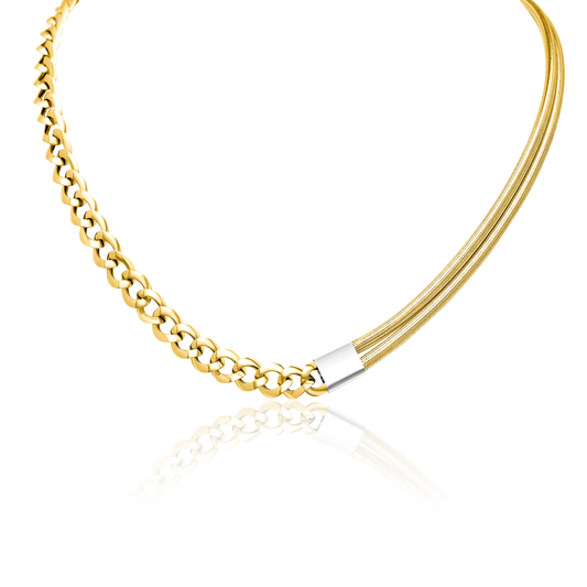 18K Pure Gold Thick Linked Necklace
