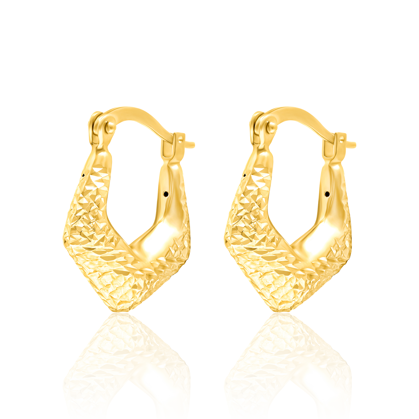 18K Pure Gold Arrow Shape Earring Set