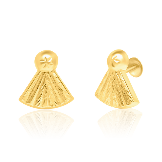 18K Pure Gold Screw Earrings