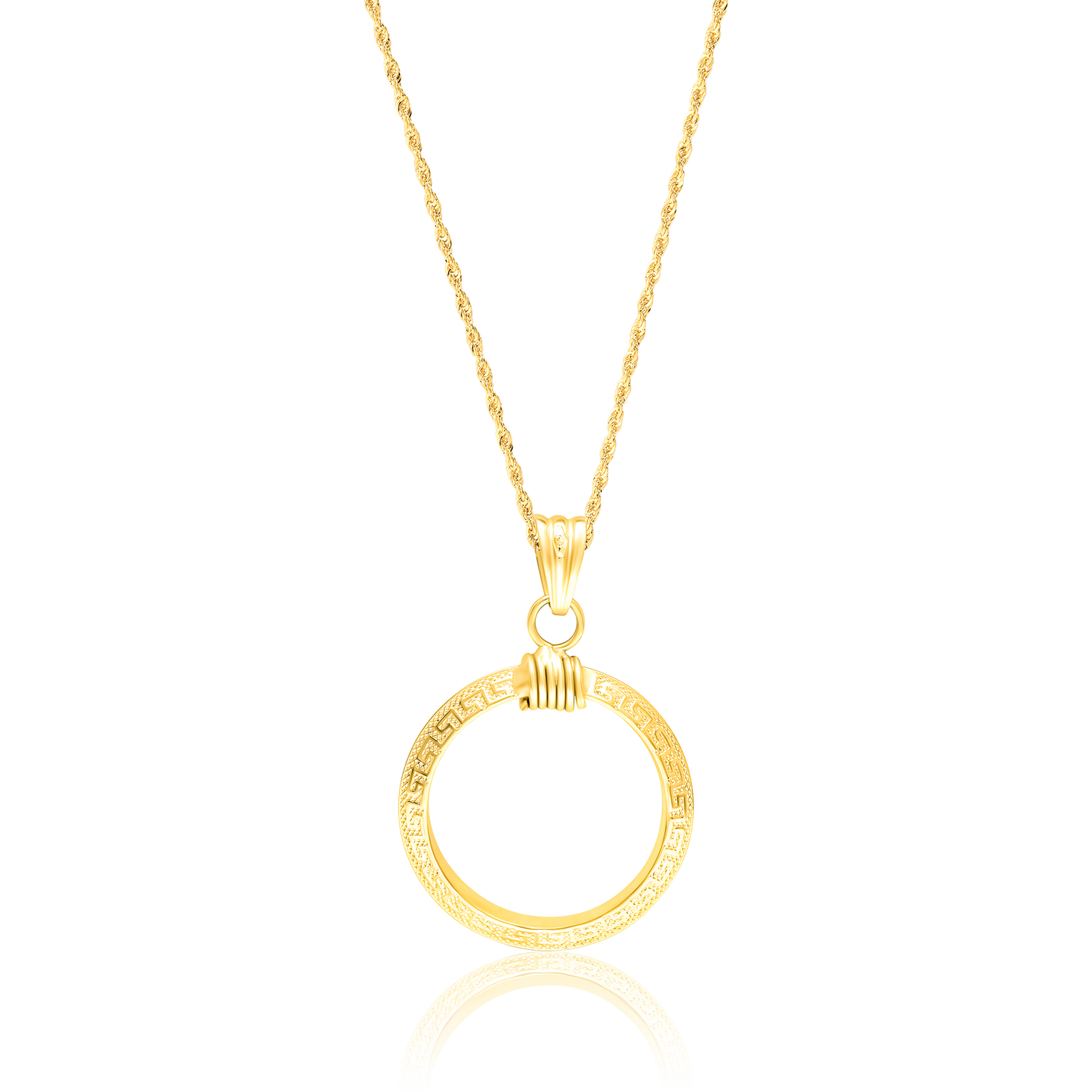 18K Pure Gold Round Necklace
