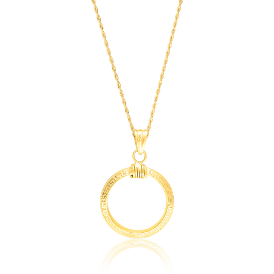 18K Pure Gold Round Necklace