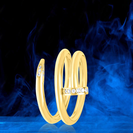18K Pure Gold Twisted Nail Ring