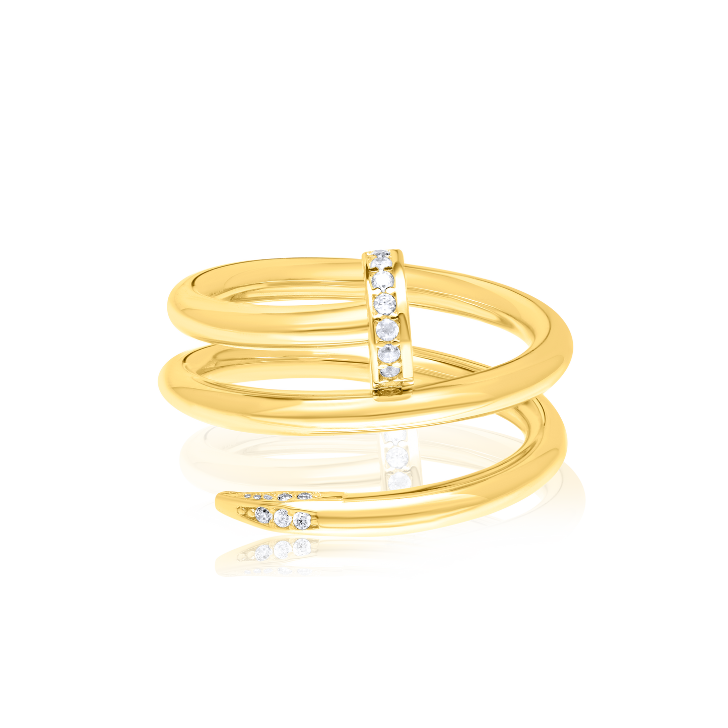 18K Pure Gold Twisted Nail Ring