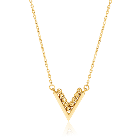 18K Pure Gold V Seeds Necklace