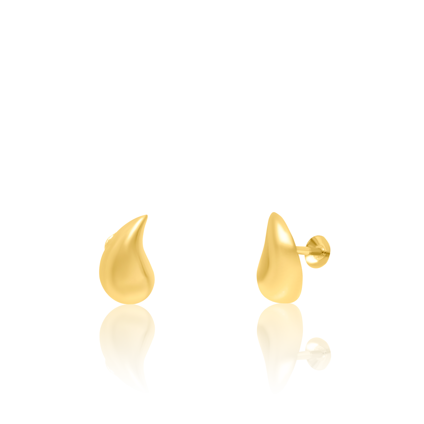 18K Pure Gold Curved Drop Jewelry Set