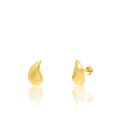 18K Pure Gold Curved Drop Jewelry Set