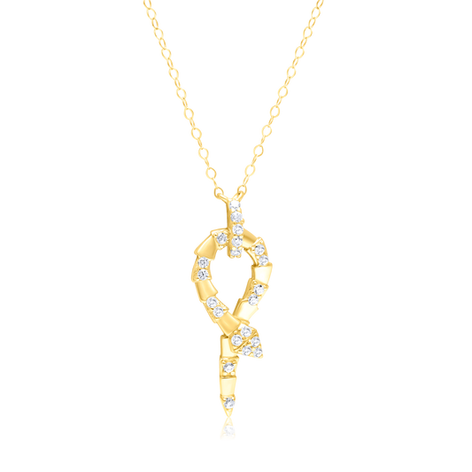 18K Pure Gold Snake Stone Necklace