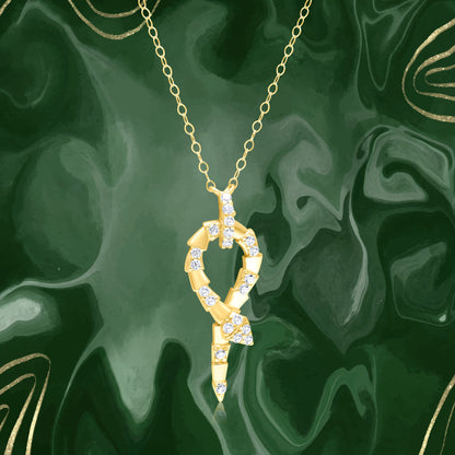 18K Pure Gold Snake Stone Necklace