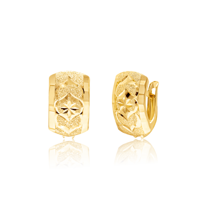 18K Pure Gold Curved Clip Jewelry Set