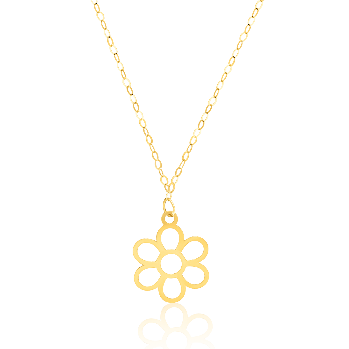 18K Pure Gold Flower Necklace