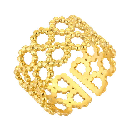 Ring, 18K Gold Plated Steel