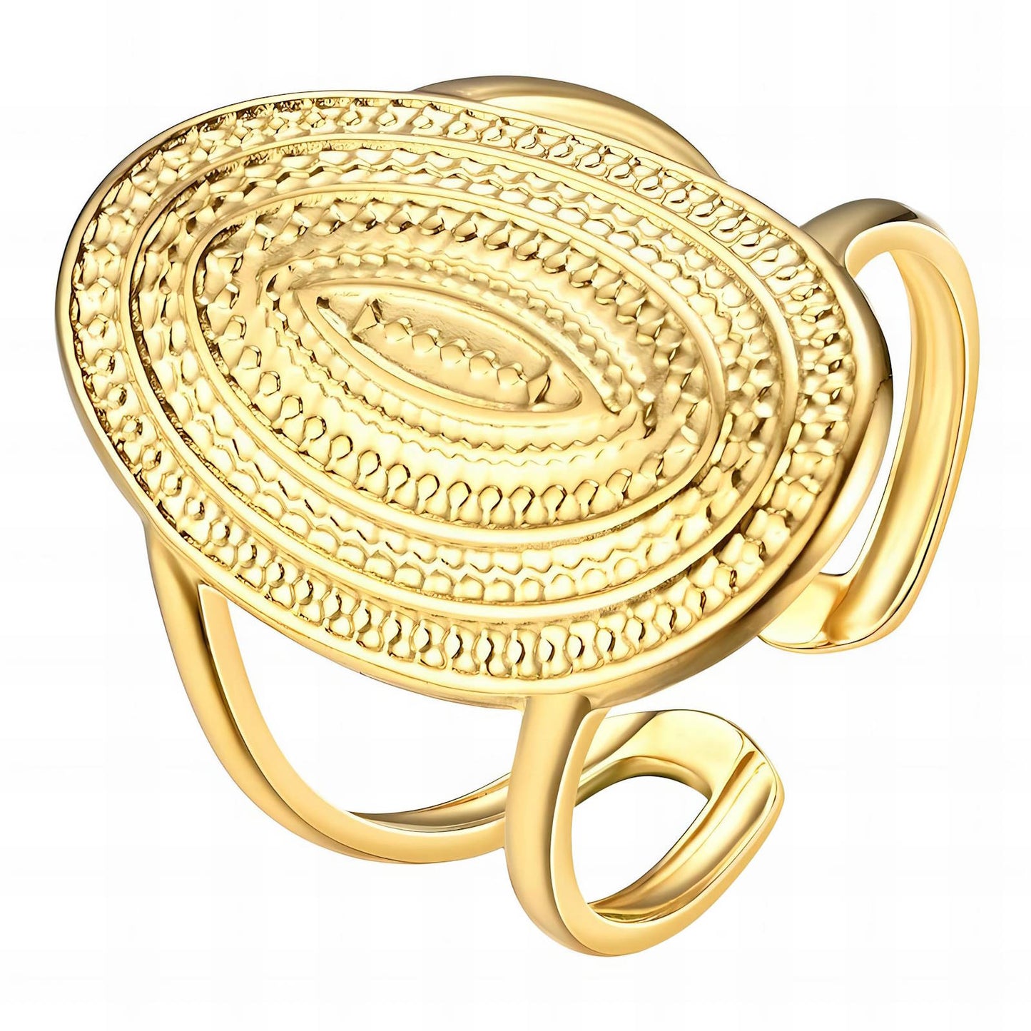 Ring, 18K Gold Plated Steel