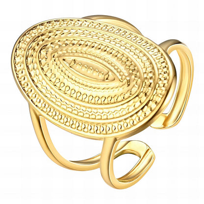 Ring, 18K Gold Plated Steel