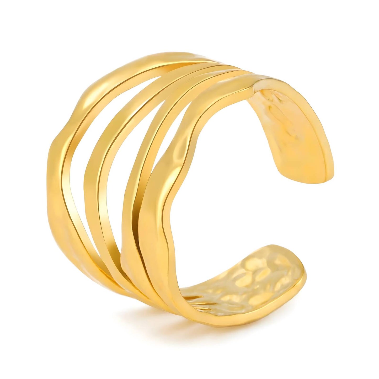 Ring, 18K Gold Plated Steel