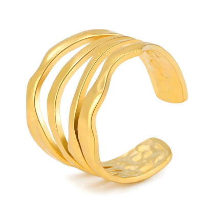 Ring, 18K Gold Plated Steel