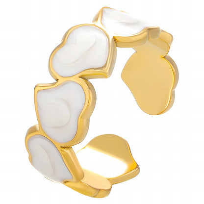 Heart Ring, 18K Gold Plated Steel