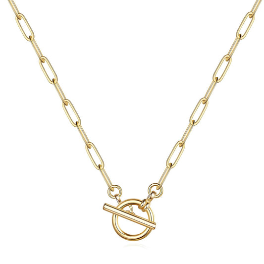 Necklace, 18K Gold Plated Steel