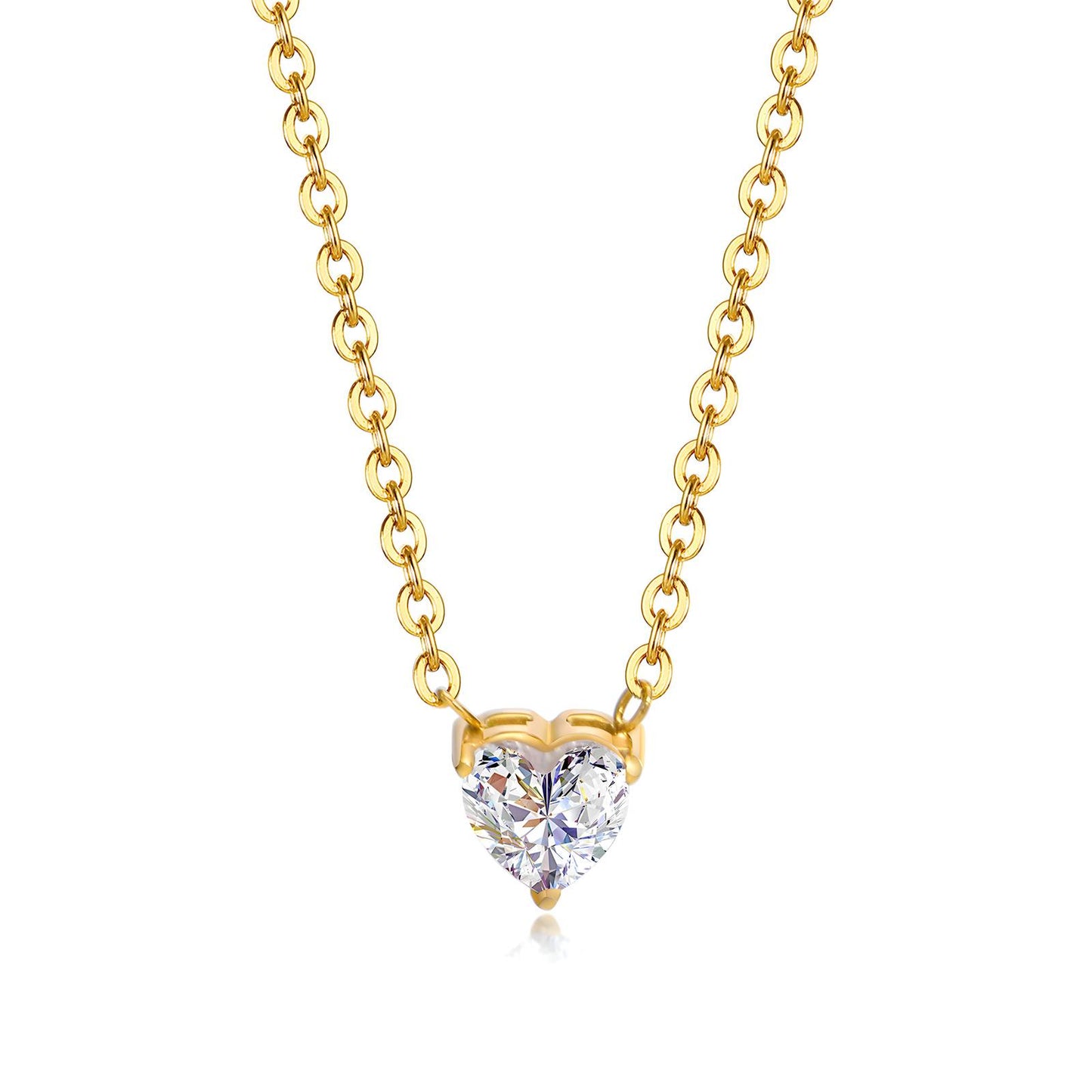 Hearts Necklace, 18K Gold Plated Steel