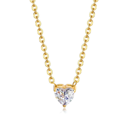 Hearts Necklace, 18K Gold Plated Steel