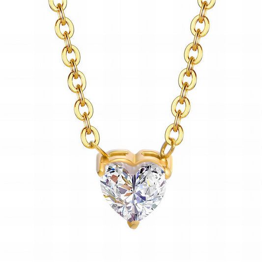 Hearts Necklace, 18K Gold Plated Steel