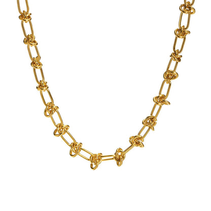 Necklace, 18K Gold Plated Steel